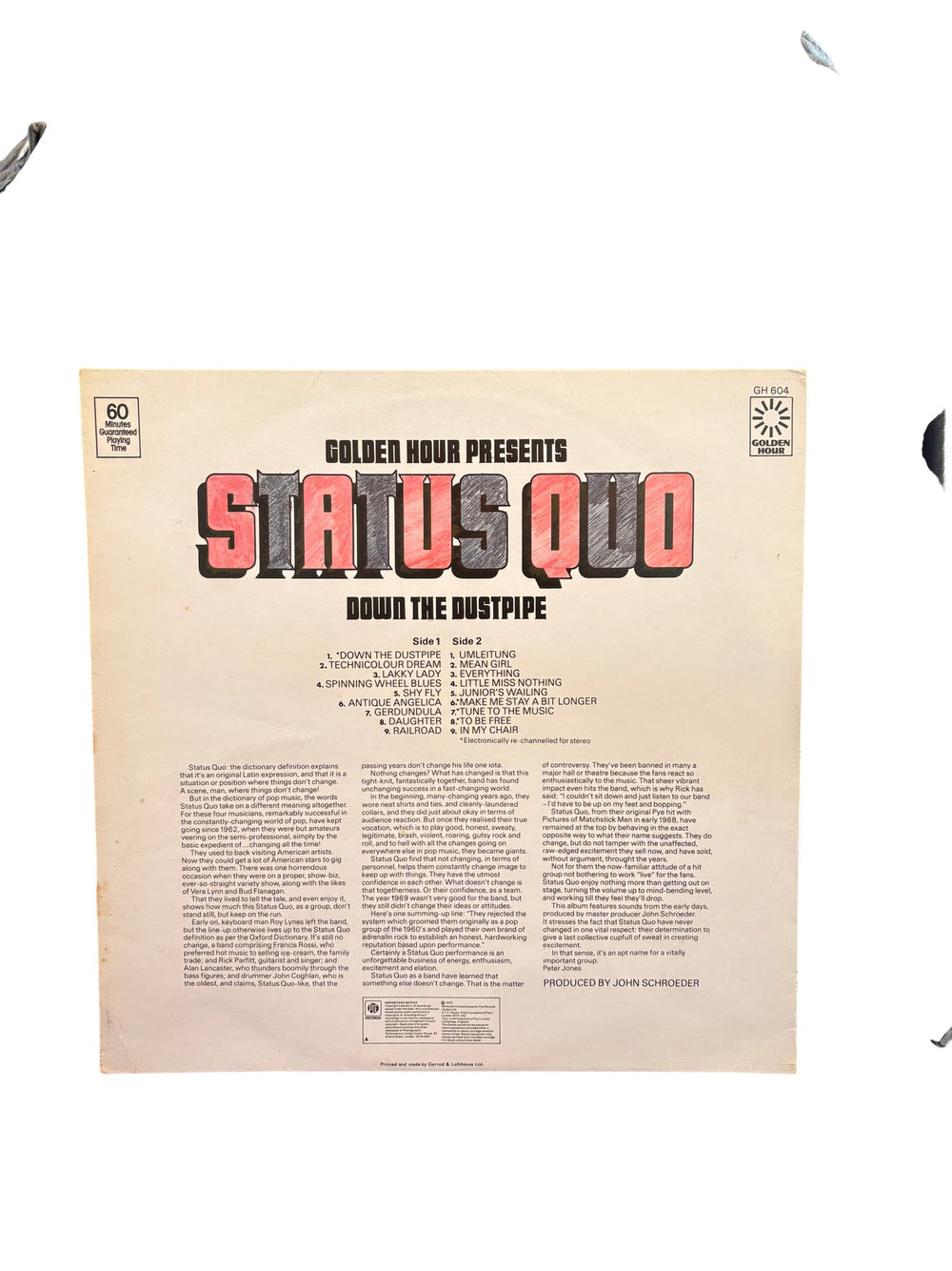 Status Quo Down The Dustpipe Vinyl Record - Fair - Think Vintage ltd
