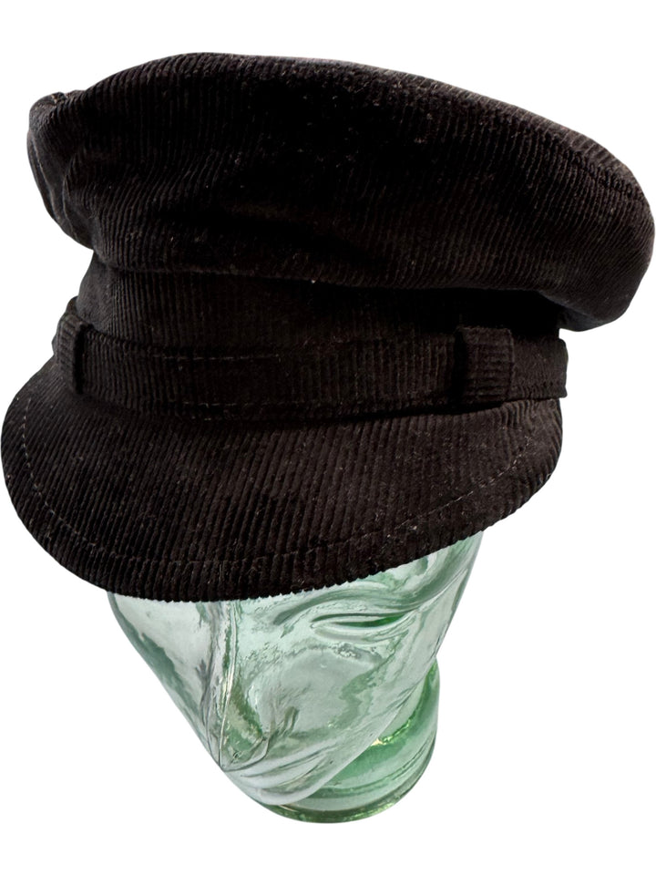 Sterkowski Black Corduroy Baker Boy Hat - Think Vintage