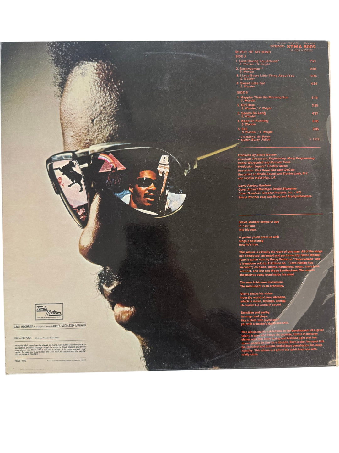 Stevie Wonder Music Of My Mind Vinyl - Think Vintage ltd