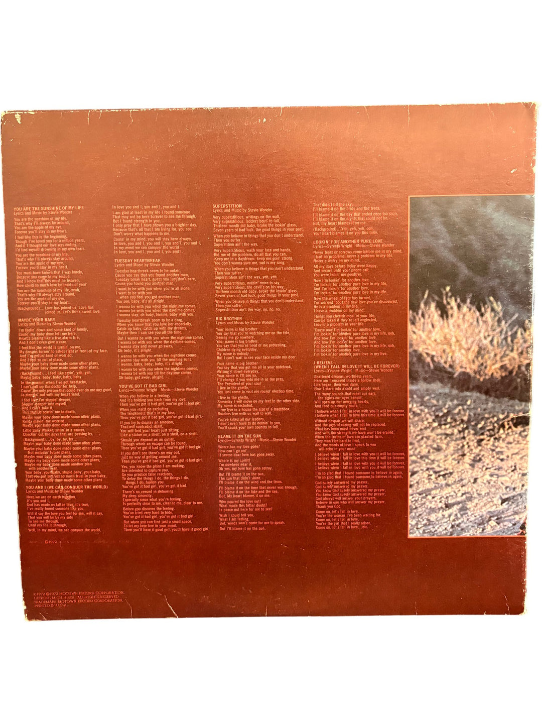 Stevie Wonder 'Talking Book' Vinyl Record - Fair - Think Vintage ltd