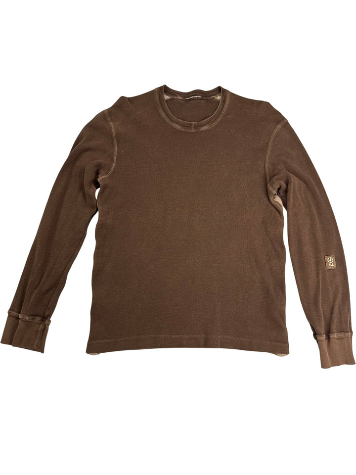 Stone Island Brown Long Sleeve Shirt - L - Think Vintage