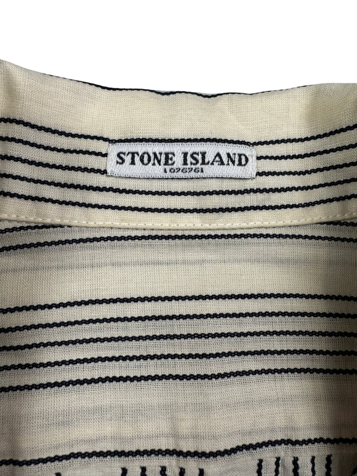 Stone Island Striped Short Sleeve Shirt - S - Think Vintage Online Ltd