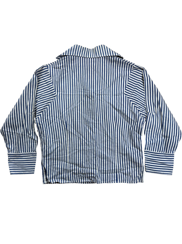 Striped Cotton Button-Up Shirt - Think Vintage ltd