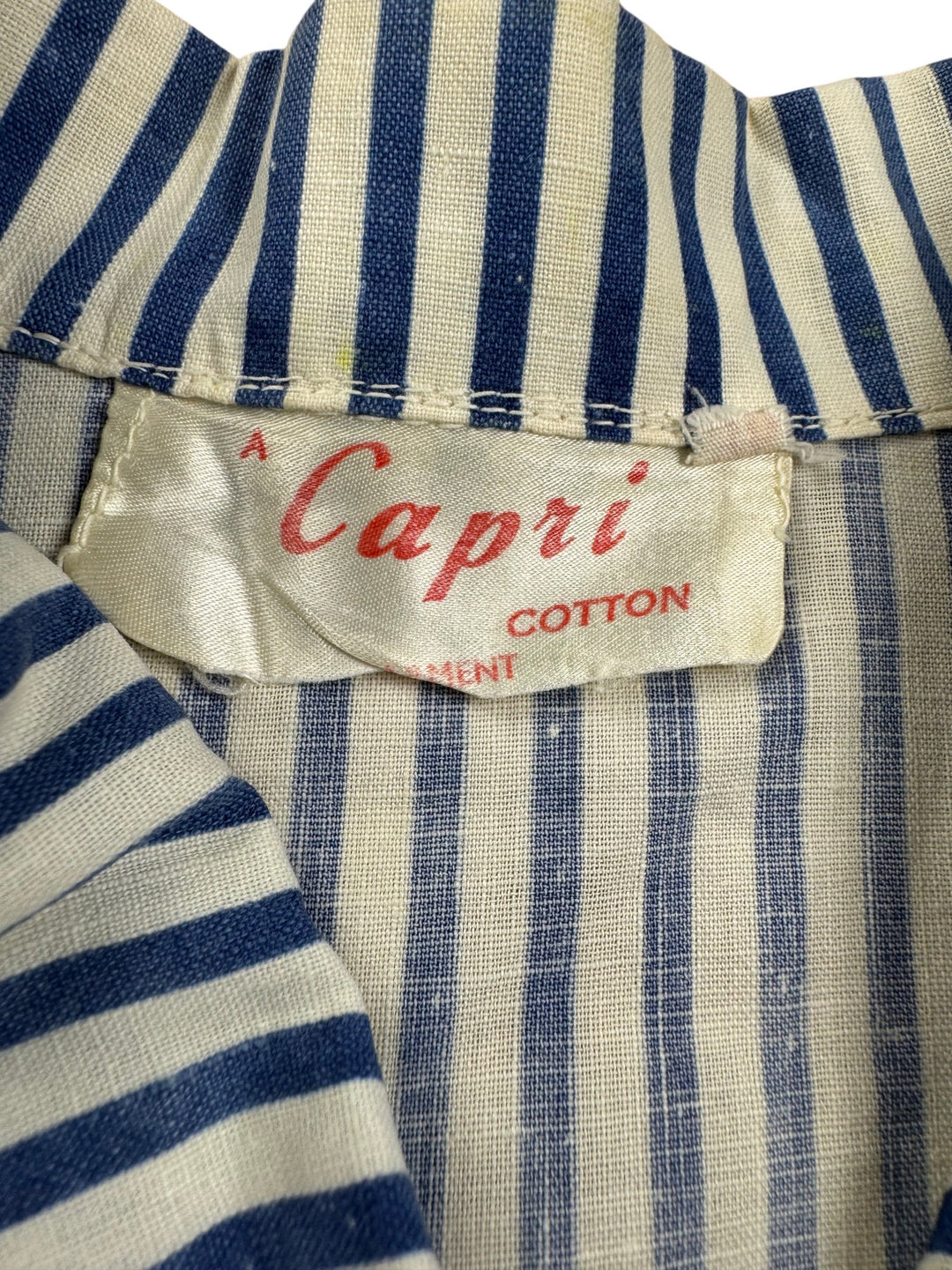 Striped Cotton Button-Up Shirt - Think Vintage ltd
