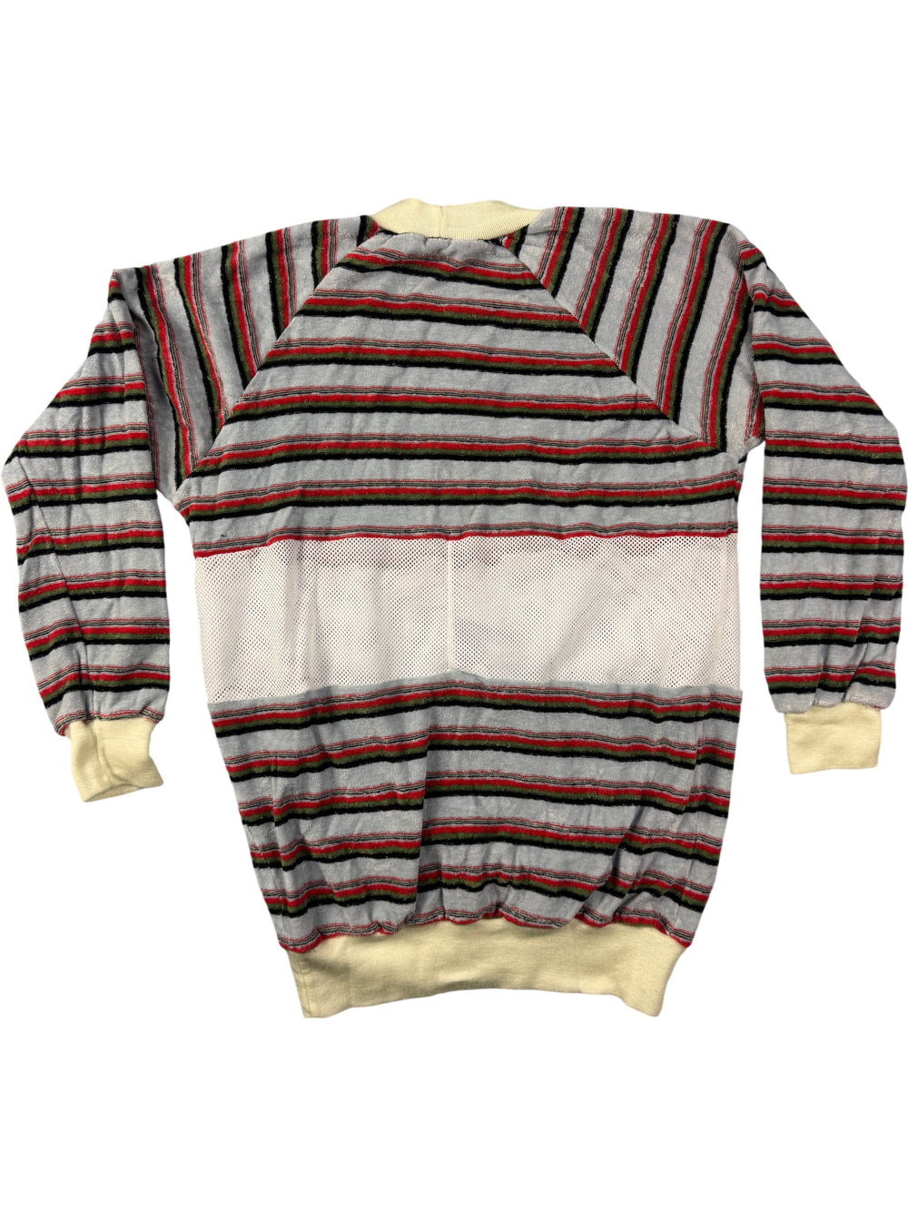 Striped Crew Neck Sweater - S - Think Vintage