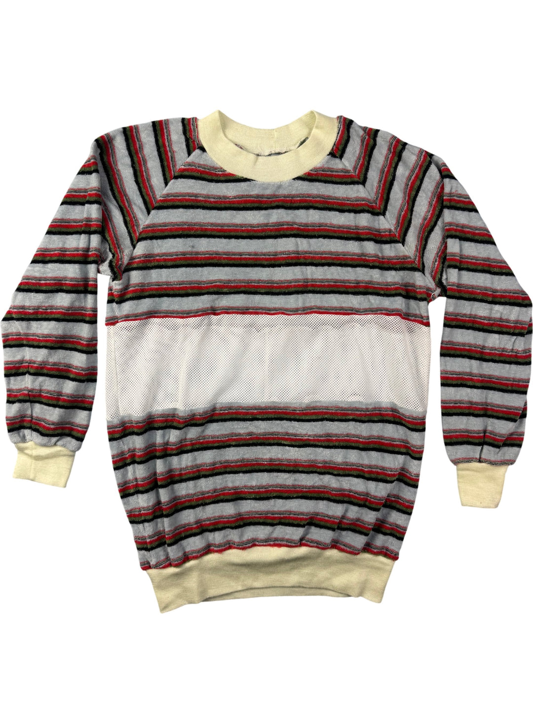 Striped Crew Neck Sweater - S - Think Vintage ltd