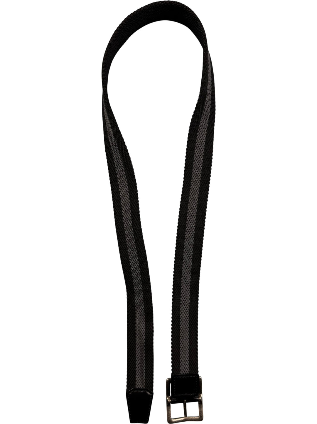 Striped Fabric Belt With Metal Buckle - Think Vintage ltd