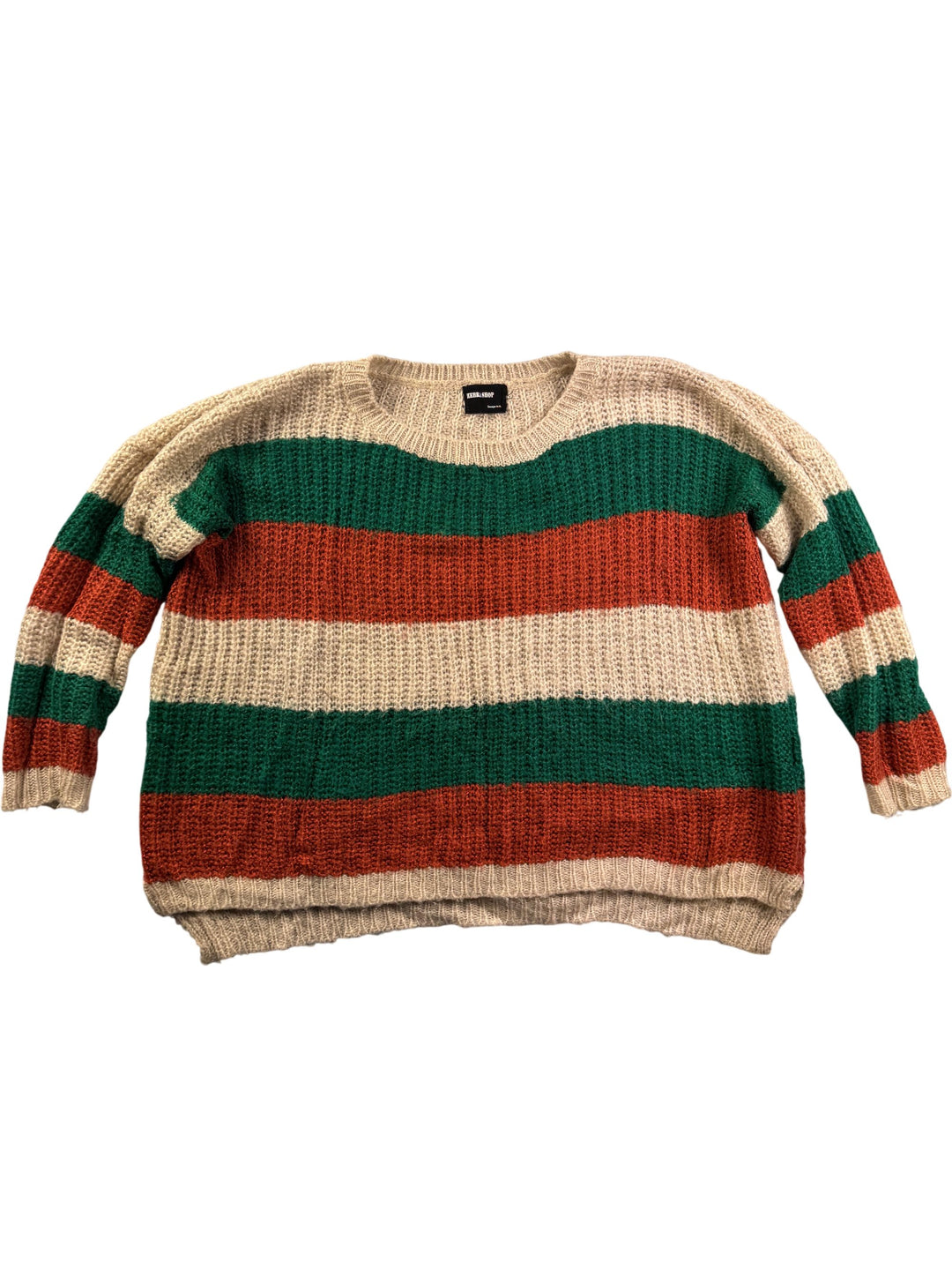 Striped Knit Sweater - L - Think Vintage