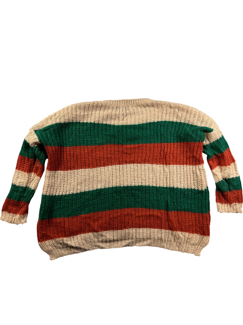 Striped Knit Sweater - L - Think Vintage