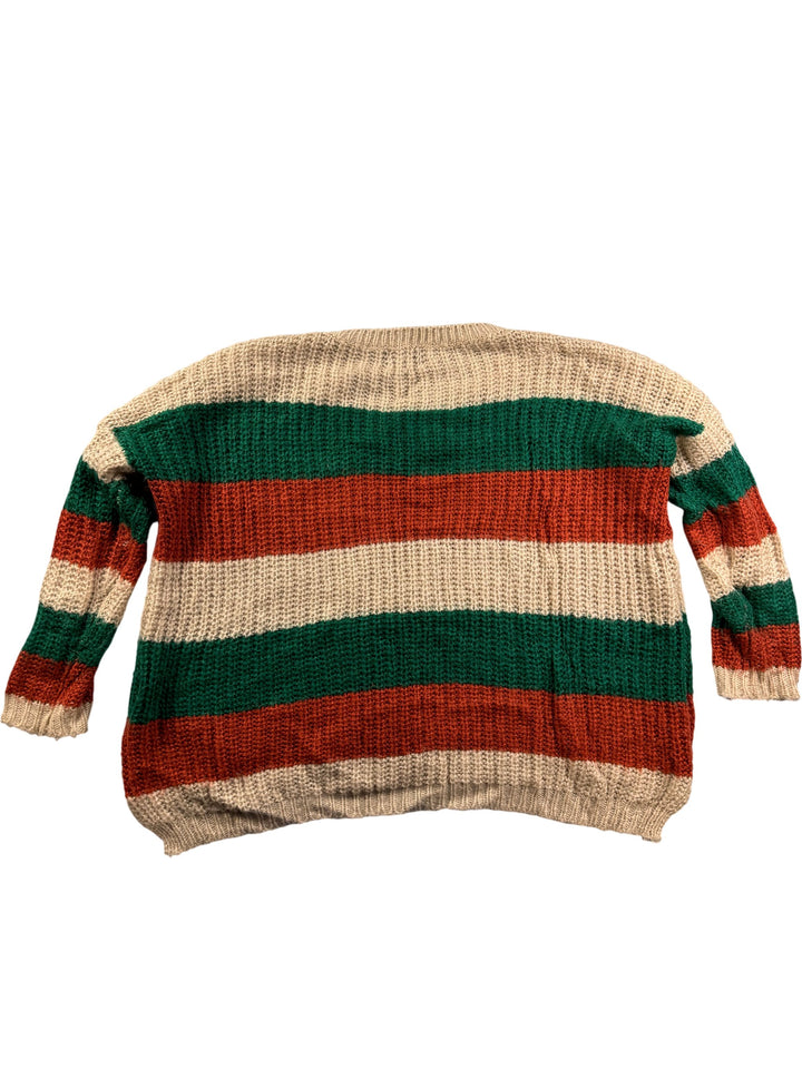Striped Knit Sweater - L - Think Vintage