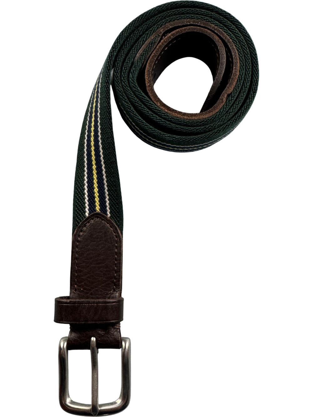 Striped Leather Buckle Belt - Think Vintage ltd