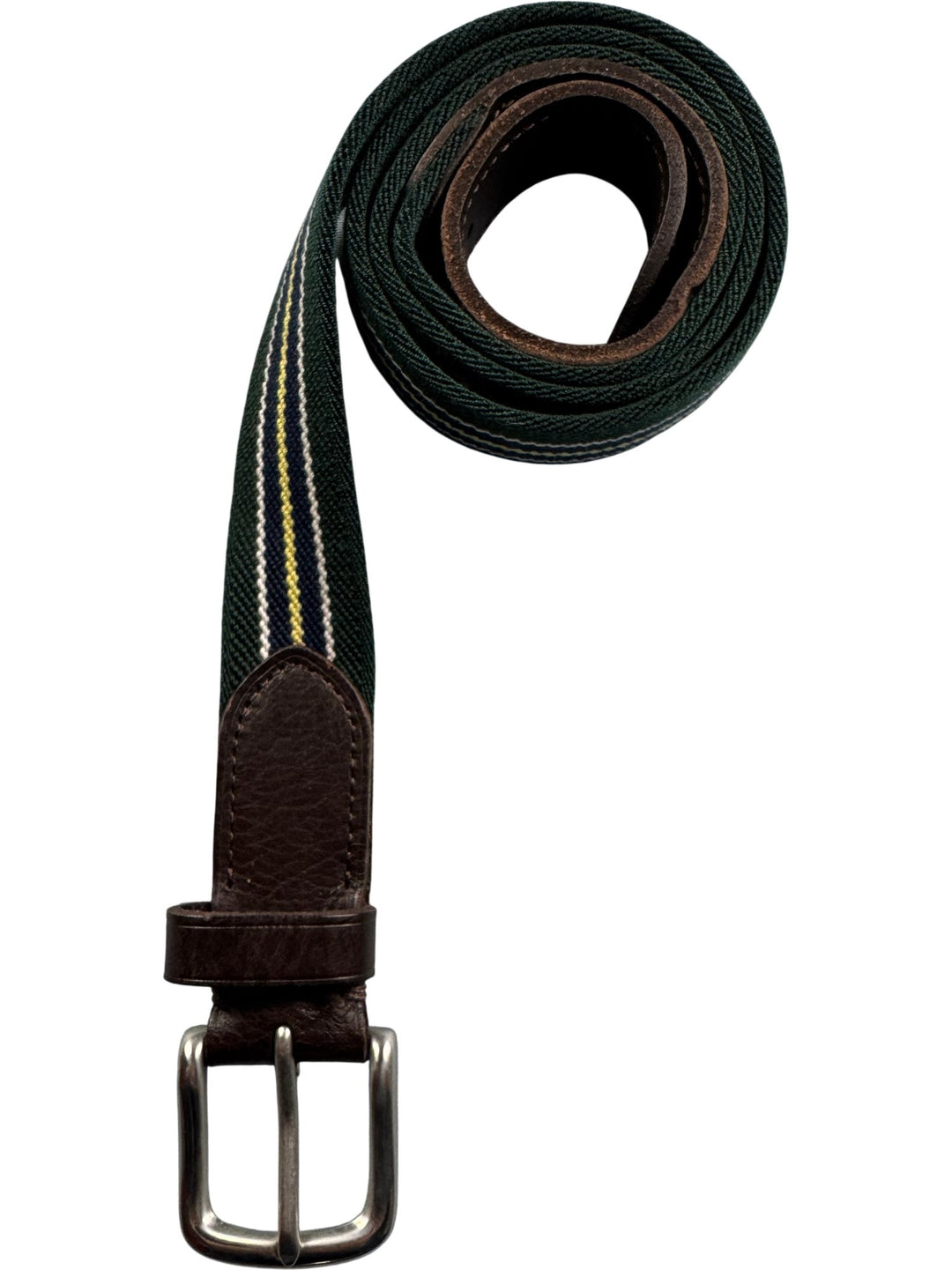 Striped Leather Buckle Belt - Think Vintage ltd