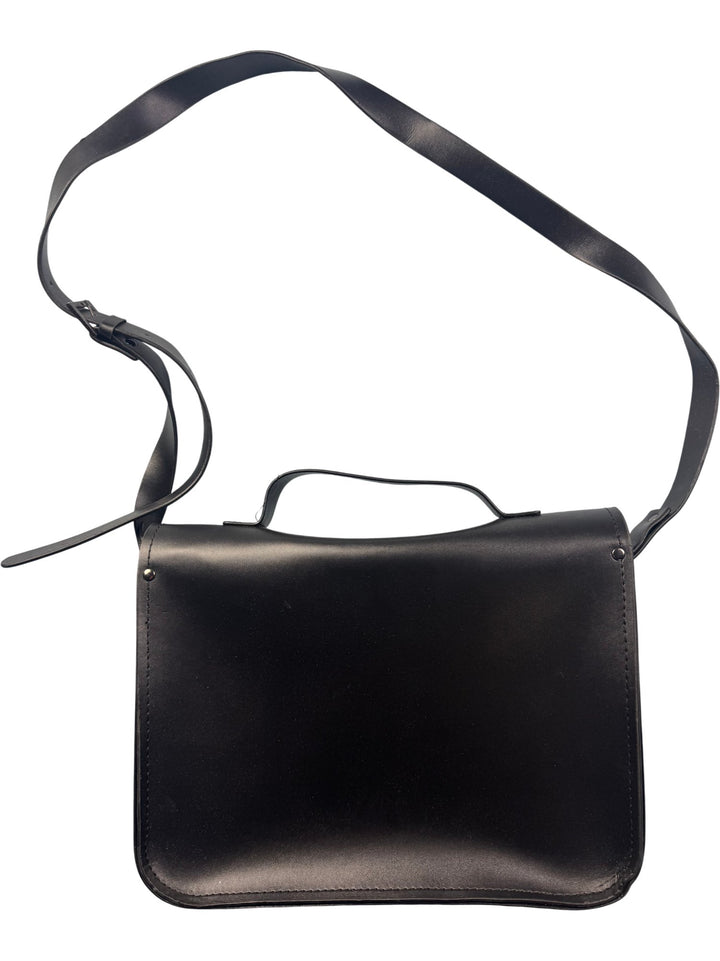 Striped Leather Satchel Bag - Think Vintage ltd