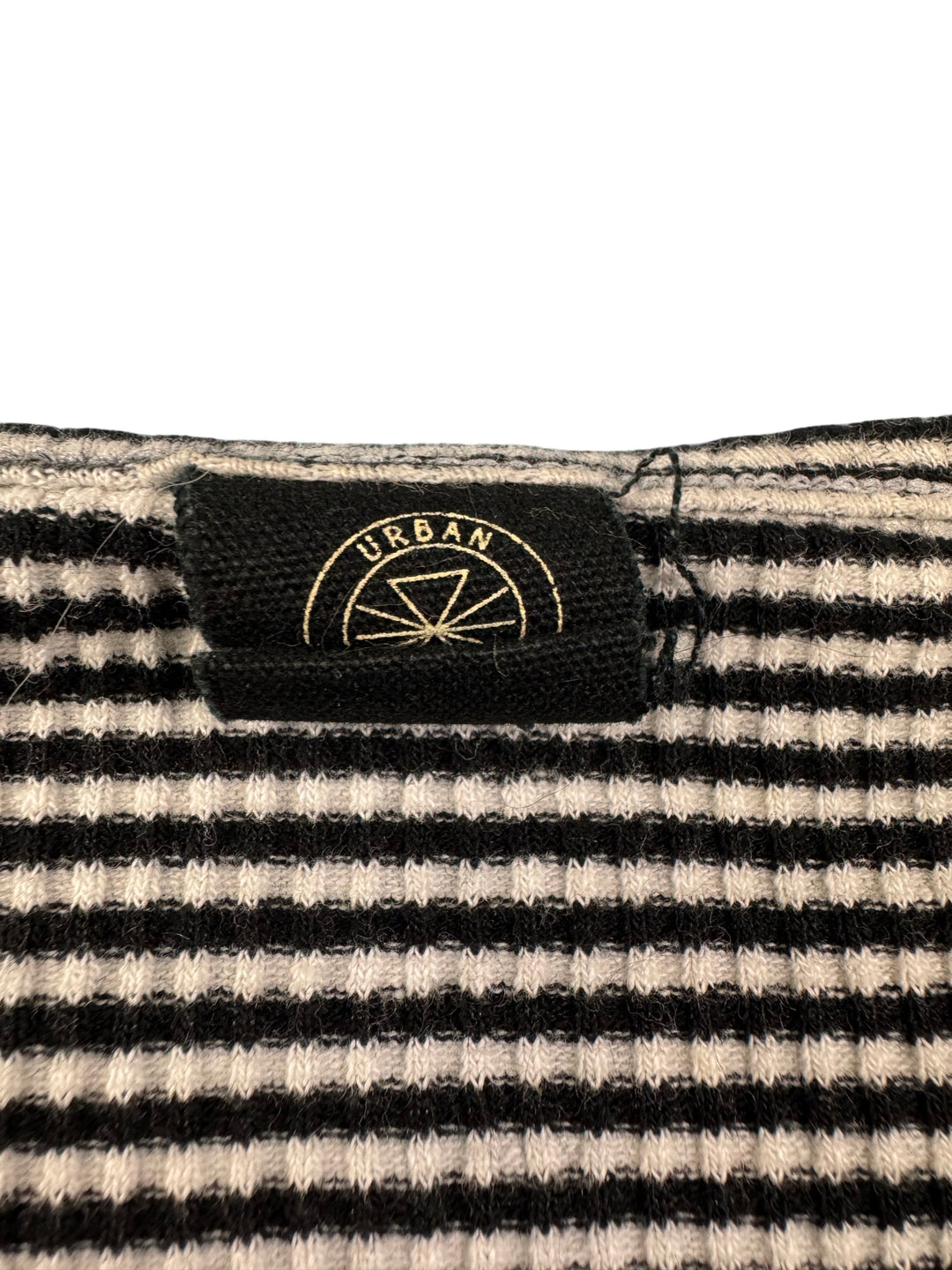 Striped Long Sleeve Crop Top - S - Think Vintage