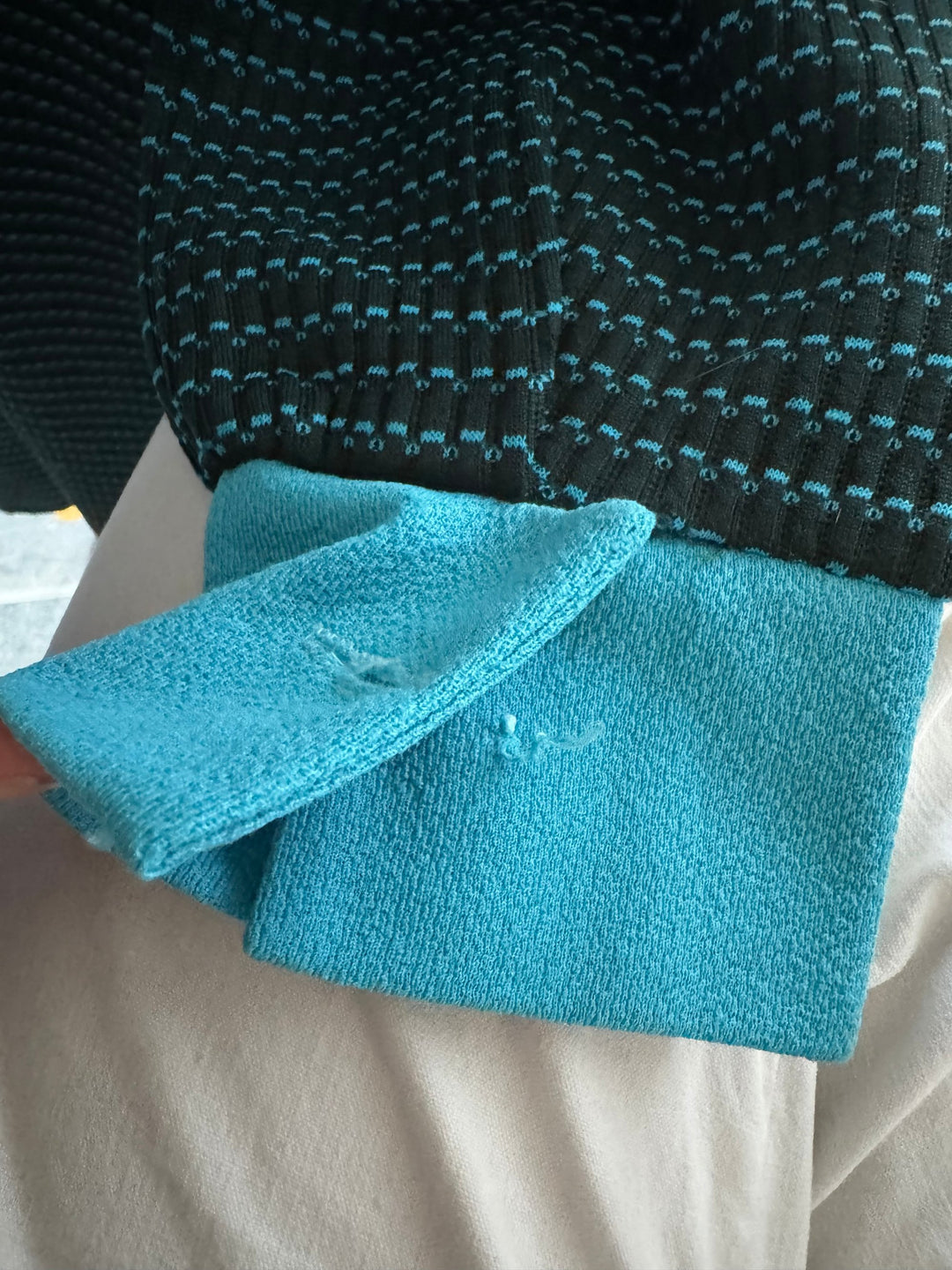 Striped Long Sleeve Dress with Contrast Collar - L - Think Vintage