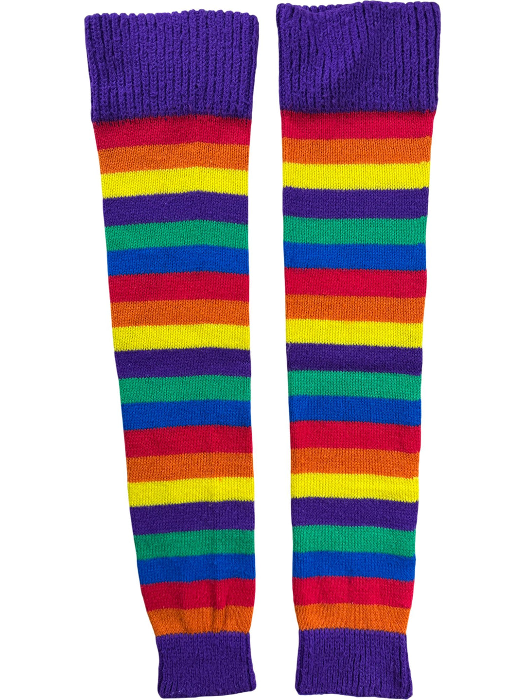 Striped Rainbow Knit Leg Warmers - Think Vintage ltd