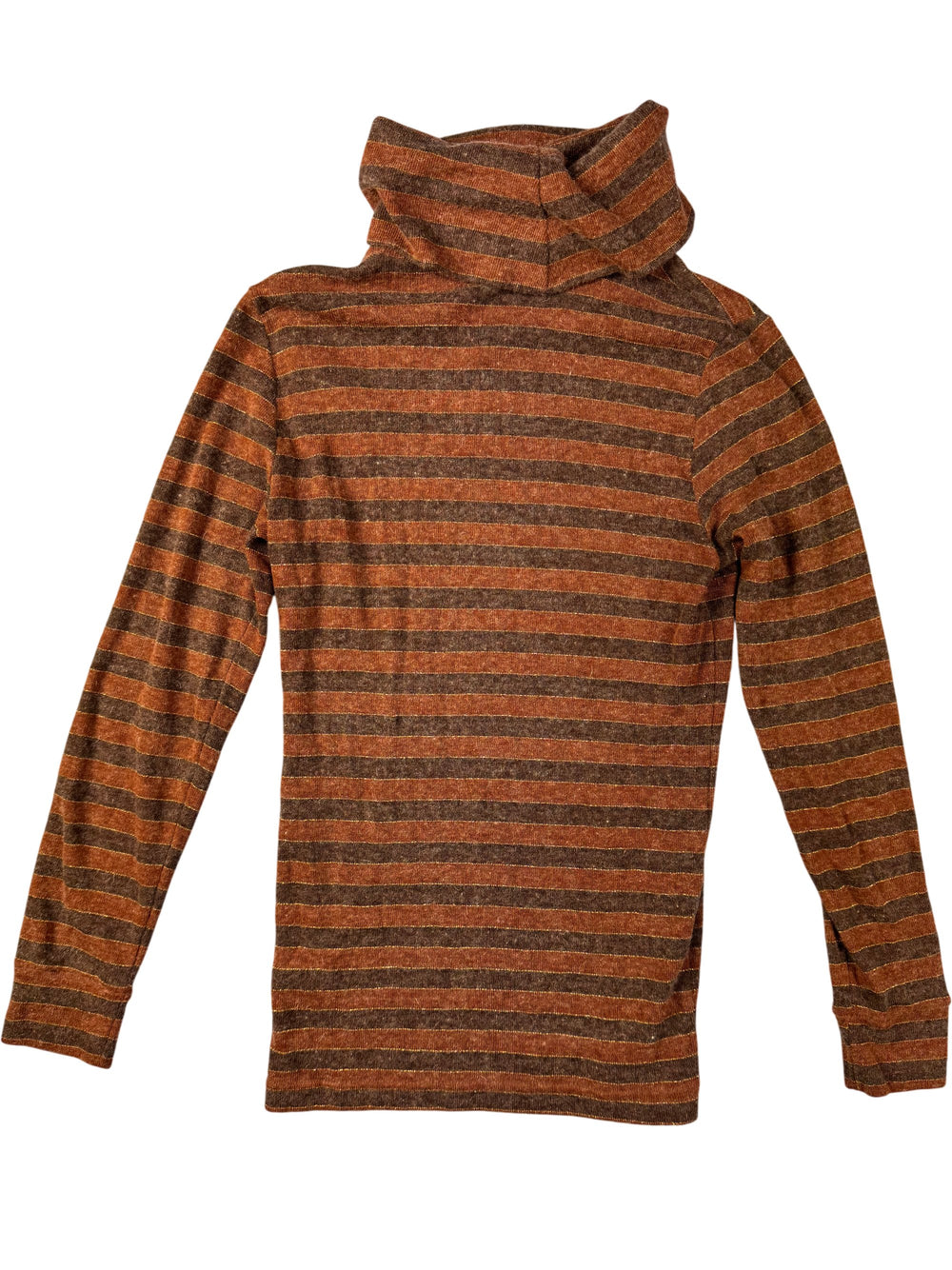 Striped Turtle Neck Sweater - S - Think Vintage