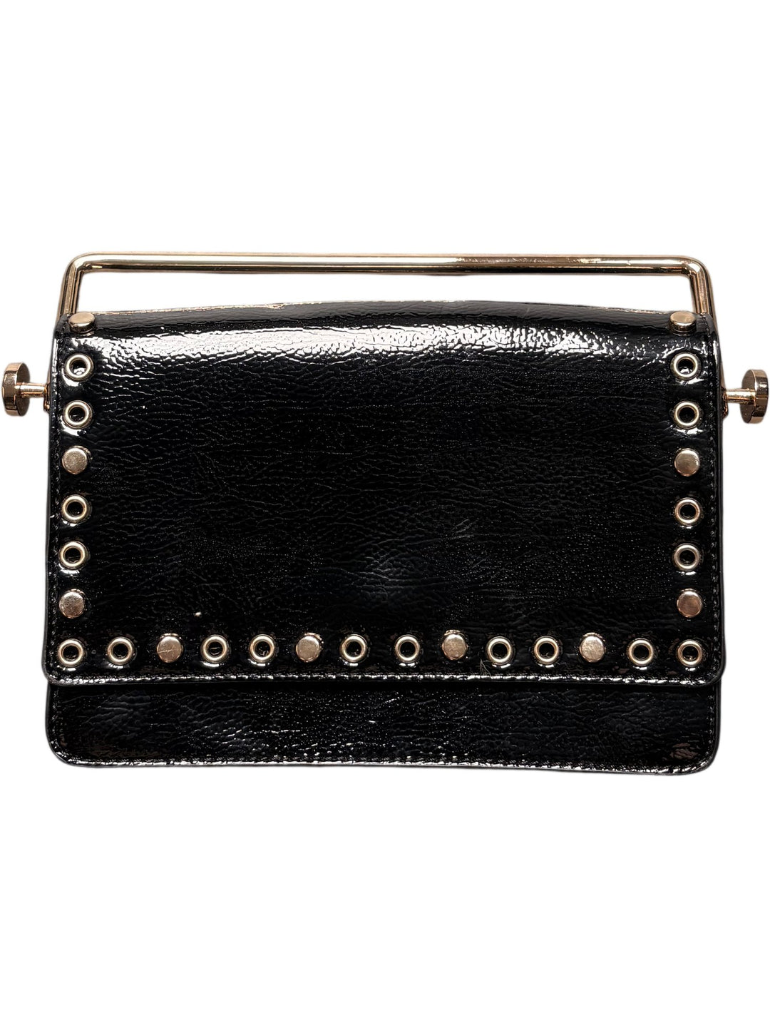 Studded Black Leather Faith Handbag - Think Vintage ltd