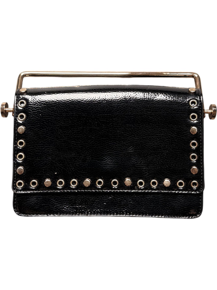 Studded Black Leather Faith Handbag - Think Vintage ltd