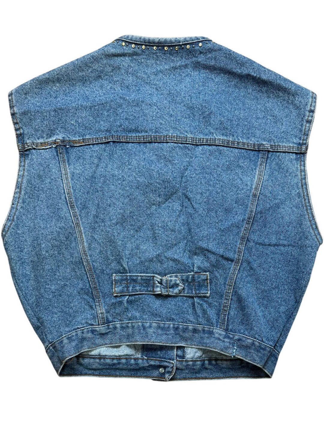 Studded Denim Sleeveless Vest - M/L