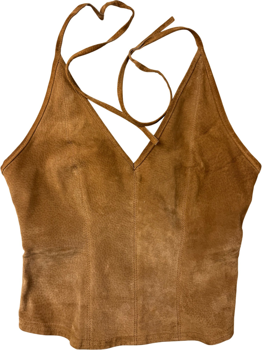 Suede Halter Top and Flared Trousers Set - W30 - Think Vintage ltd