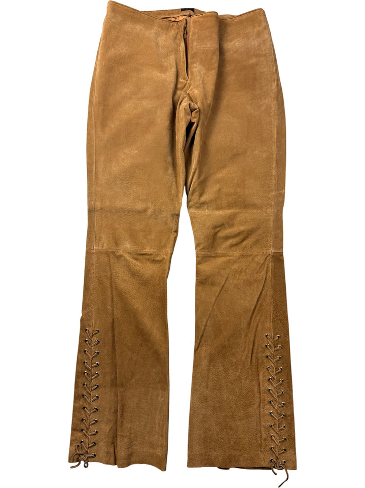 Suede Halter Top and Flared Trousers Set - W30 - Think Vintage ltd