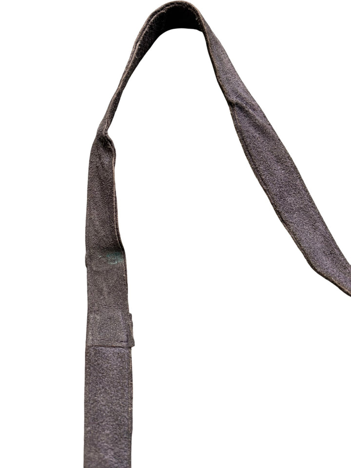 Suede Messenger Bag with Button Closure