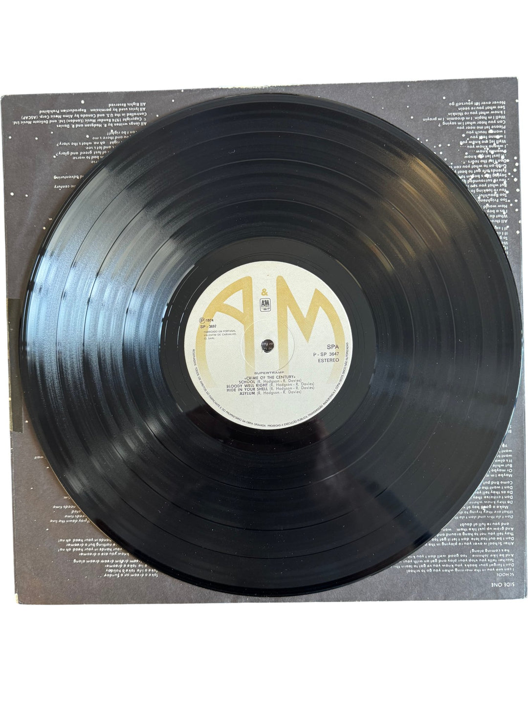 Supertramp Crime Of The Century Vinyl Record - Fair - Think Vintage ltd