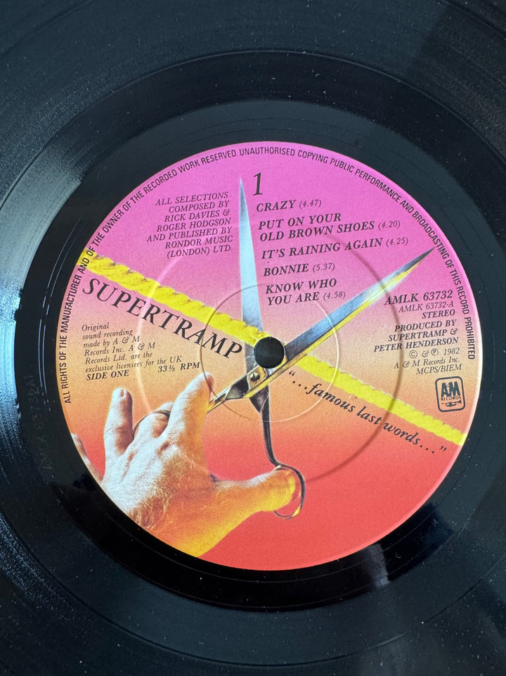 Supertramp Famous Last Words Vinyl LP - Fair - Think Vintage ltd