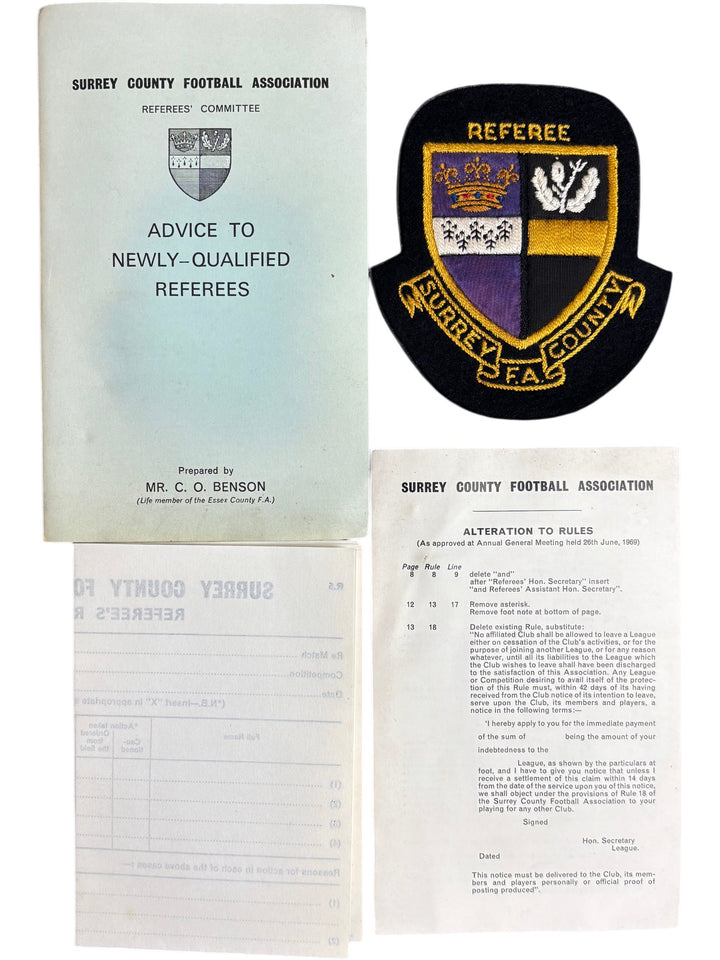 Surrey County FA Referee Advice and Forms Collectable Set - Think Vintage
