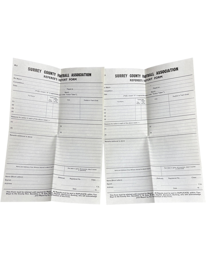 Surrey County FA Referee Advice and Forms Collectable Set - Think Vintage