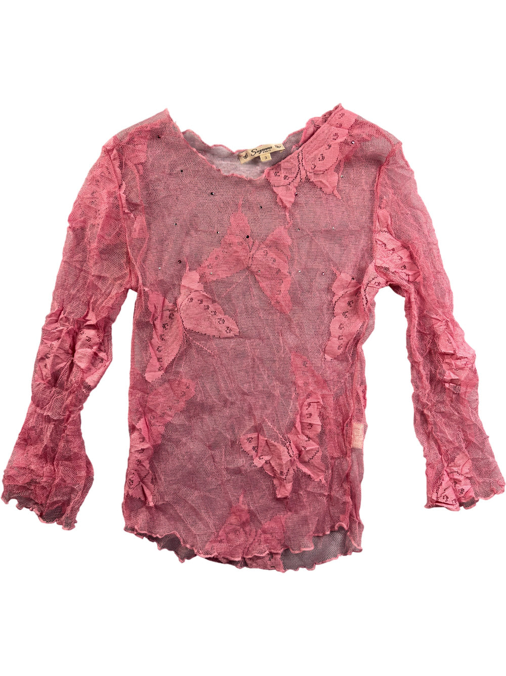 Suzanna Paris Pink Mesh Top - Think Vintage