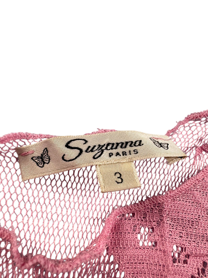 Suzanna Paris Pink Mesh Top - Think Vintage