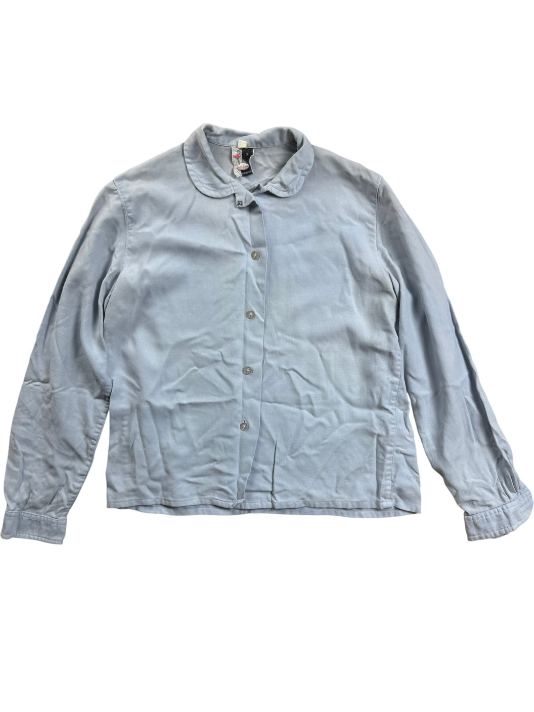 Swan Lake Blue Button-Up Shirt - S - Think Vintage ltd