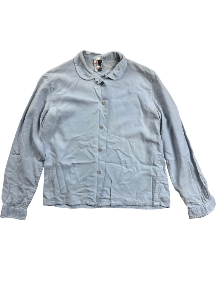 Swan Lake Blue Button-Up Shirt - S - Think Vintage ltd