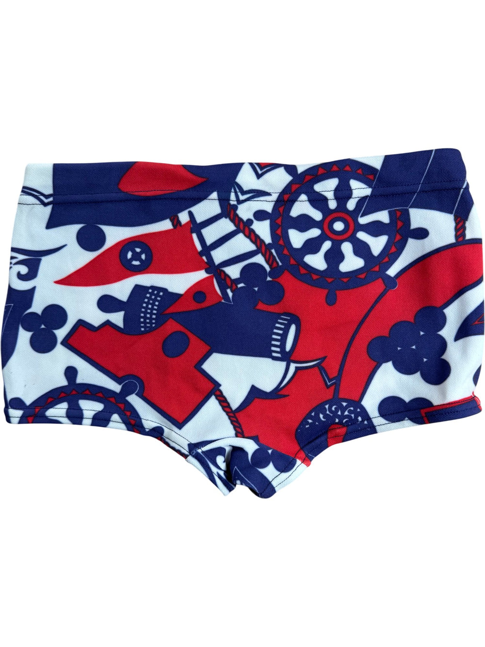 Swordfish Bri-Nylon Swimsuit Red Blue Pattern - W27 - Think Vintage ltd