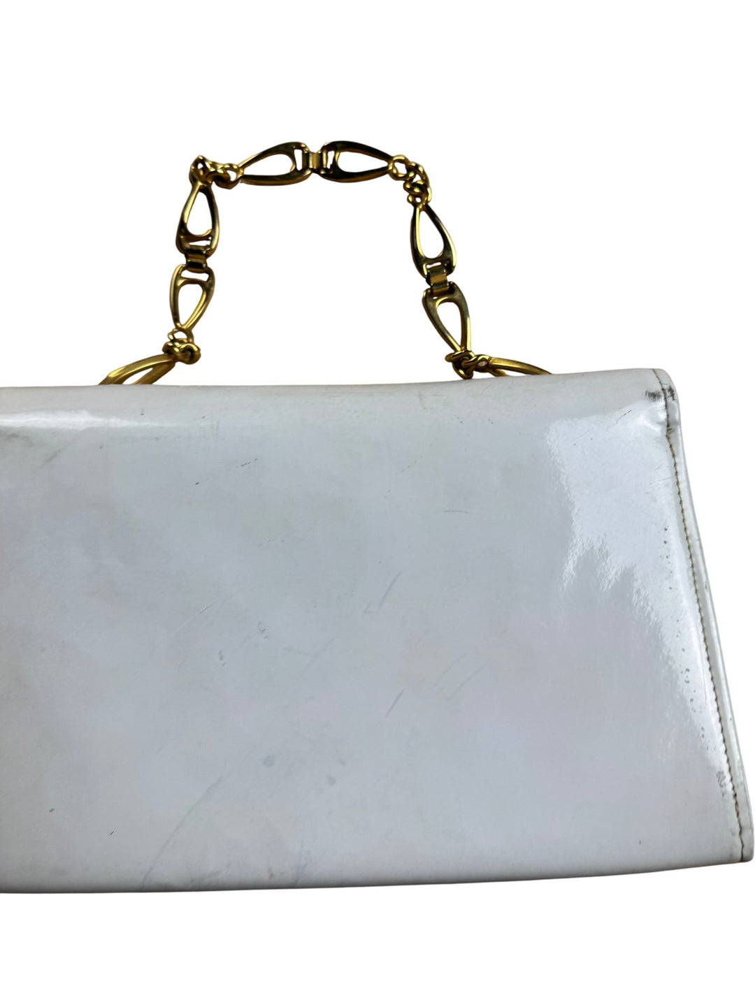 T. Burst & Sons White Leather Handbag - Think Vintage ltd