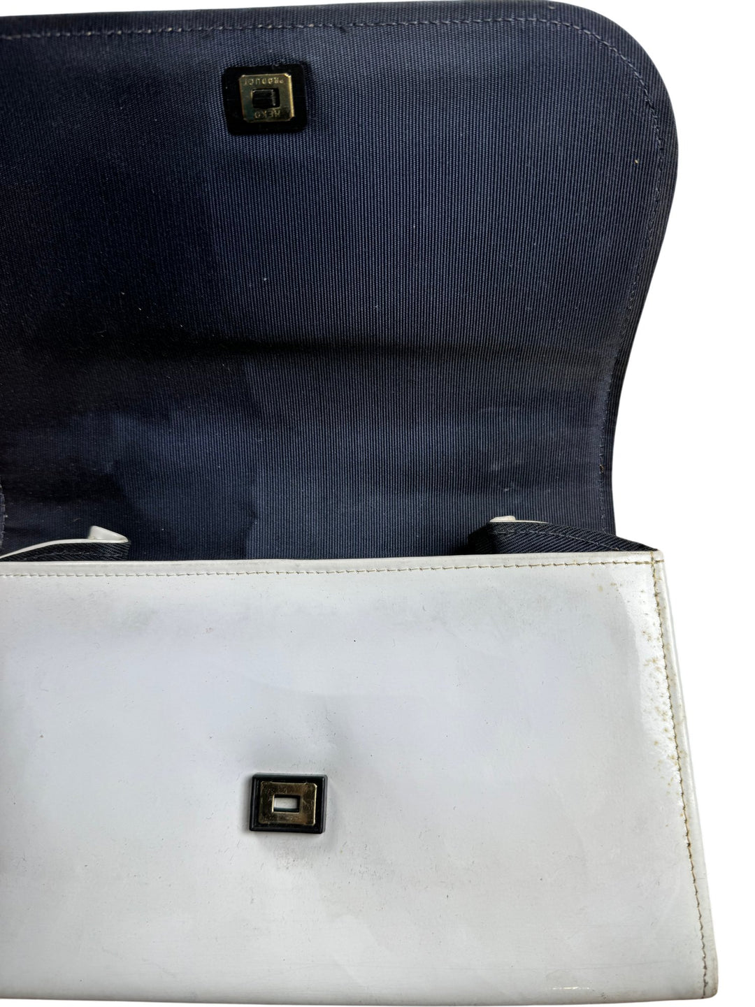 T. Burst & Sons White Leather Handbag - Think Vintage ltd