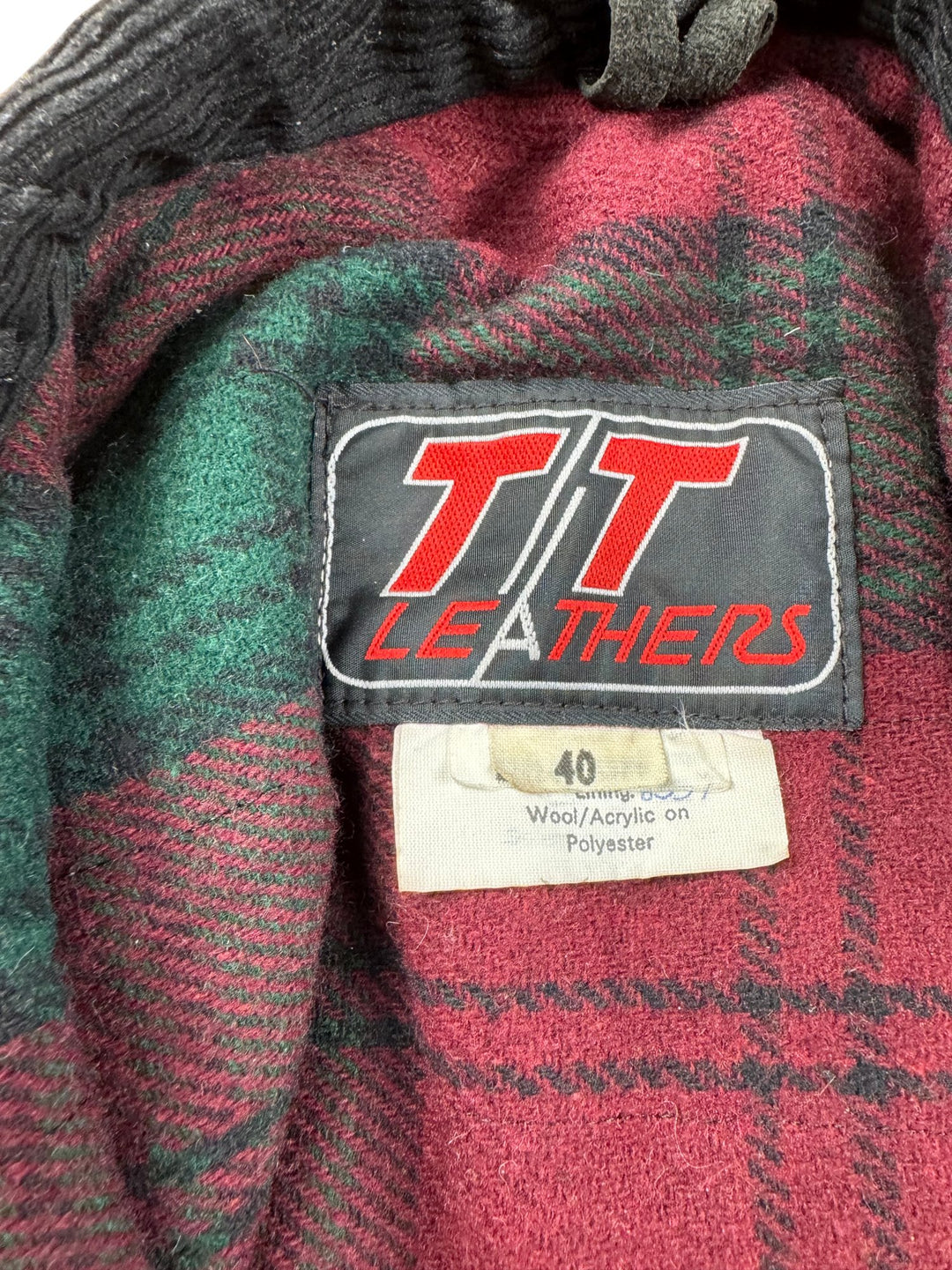 TT Leathers Black Jacket with Patches - M/L - Think Vintage ltd