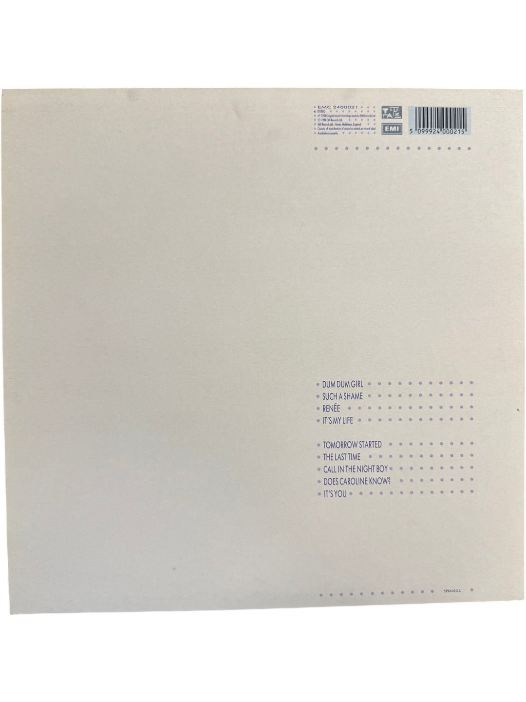 Talk Talk It's My Life Vinyl Record - Think Vintage