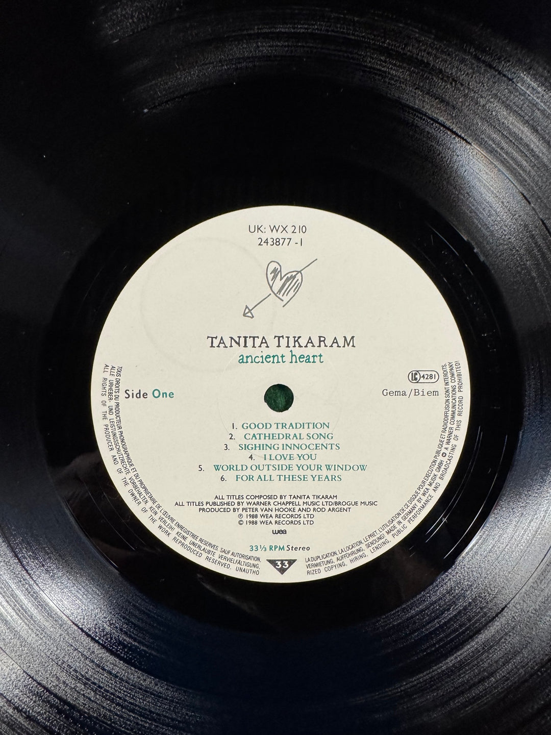 Tanita Tikaram Ancient Heart Vinyl Record - Think Vintage