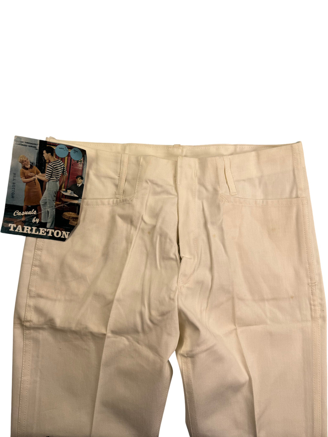 Tarleton White Flared Trousers - W30 L30 - Think Vintage