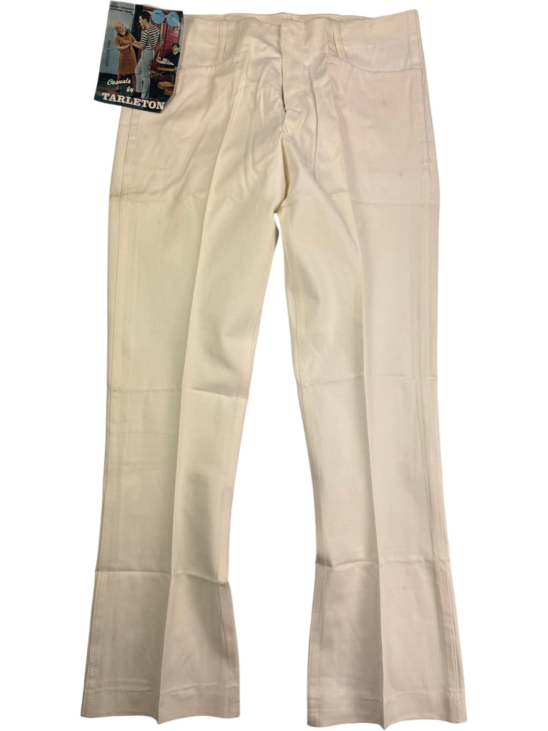 Tarleton White Flared Trousers - W30 L30 - Think Vintage