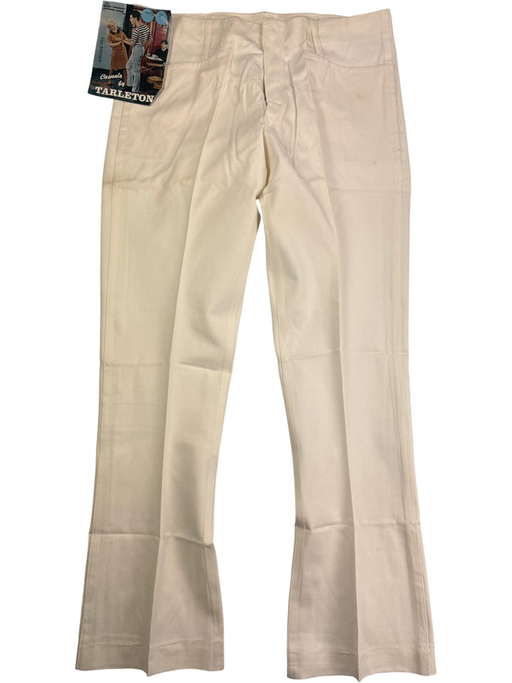 Tarleton White Flared Trousers - W30 L30 - Think Vintage Online Ltd