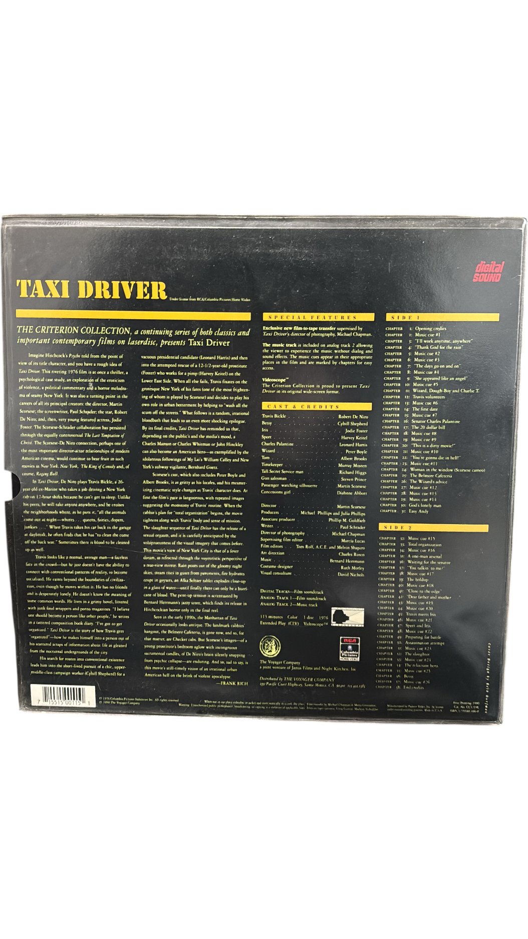 Taxi Driver The Criterion Collection Moviedisc - Think Vintage ltd