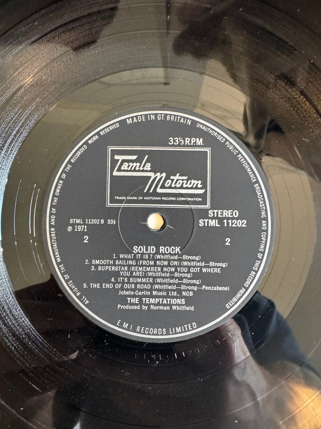 Temptations Solid Rock Vinyl Album 1971 - Very Good - Think Vintage ltd