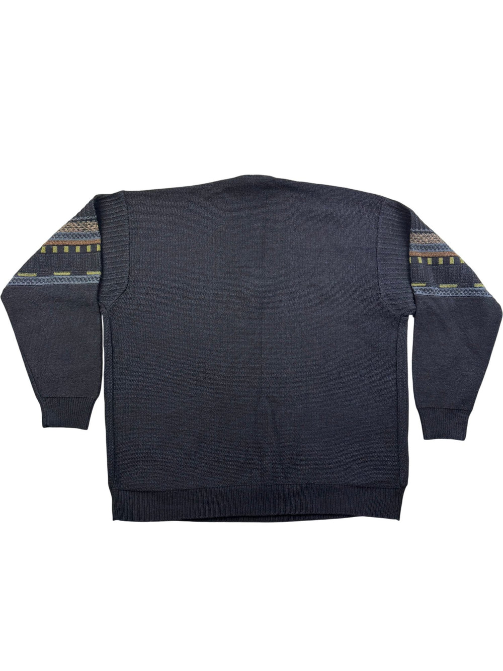 Termina V-Neck Patterned Sweater - XL - Think Vintage ltd