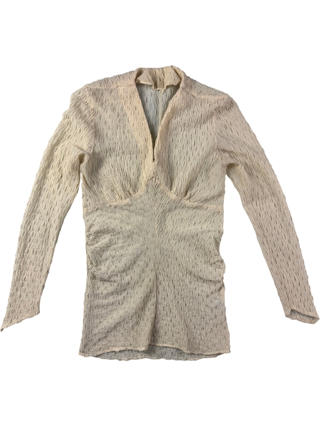 Textured Long Sleeved Blouse - S - Think Vintage Online Ltd