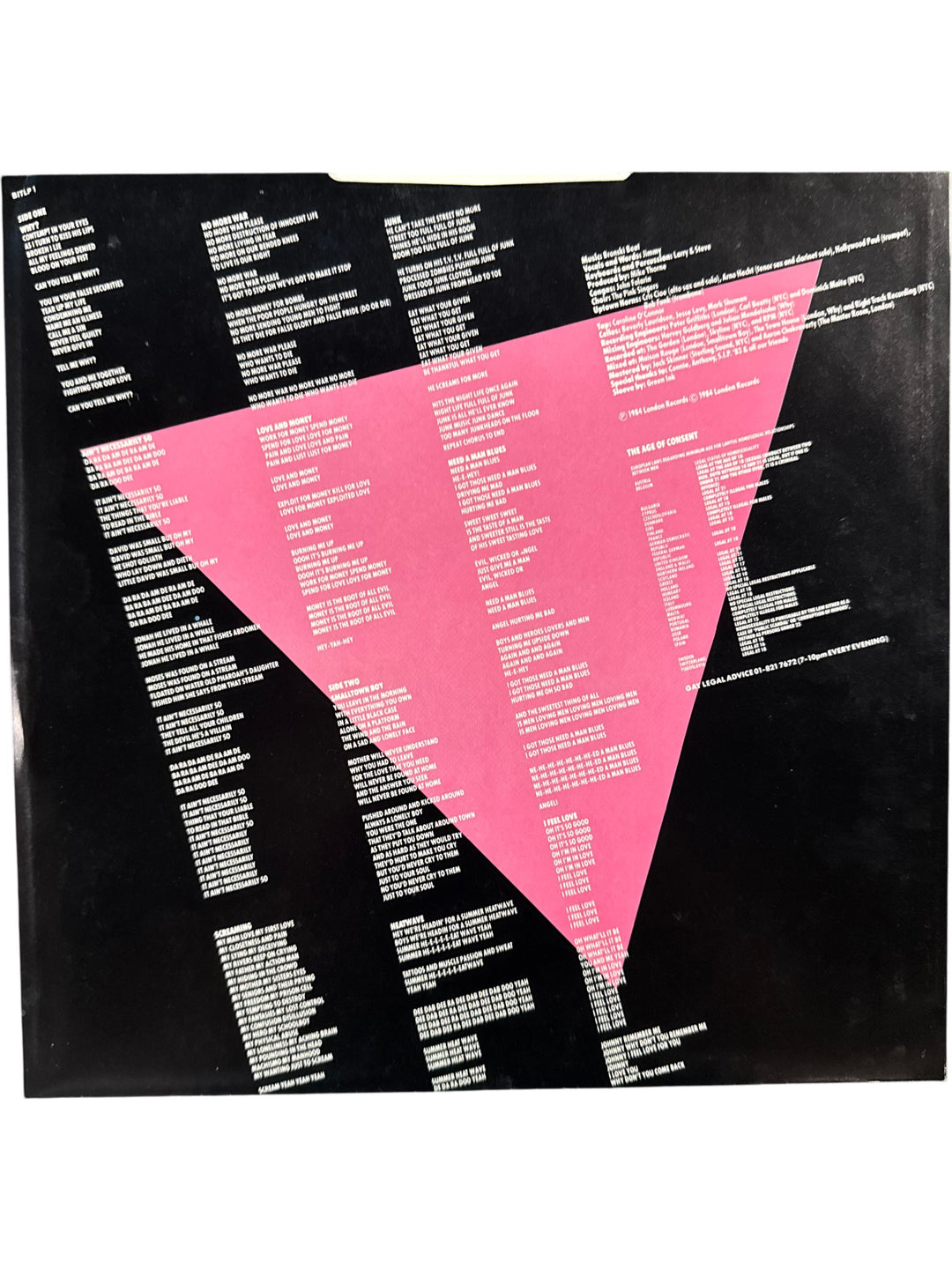 The Age Of Consent Vinyl Record By Bronski Beat - Think Vintage ltd