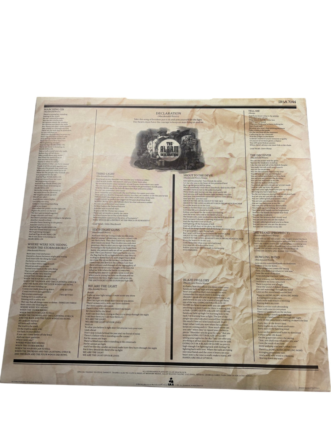 The Alarm Declaration Vinyl Record - Think Vintage ltd